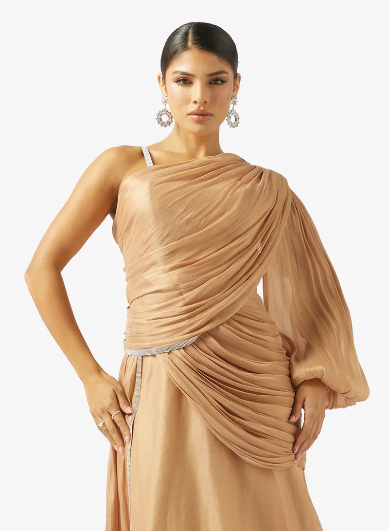 Namshi x  draped metallic gown dress for Women | Best Price UAE
